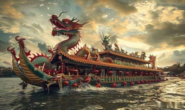 文化中国行龙舟竞渡颂端午龙舟这玩意儿，讲究可多了。龙头要请木雕师傅亲手刻，龙尾要