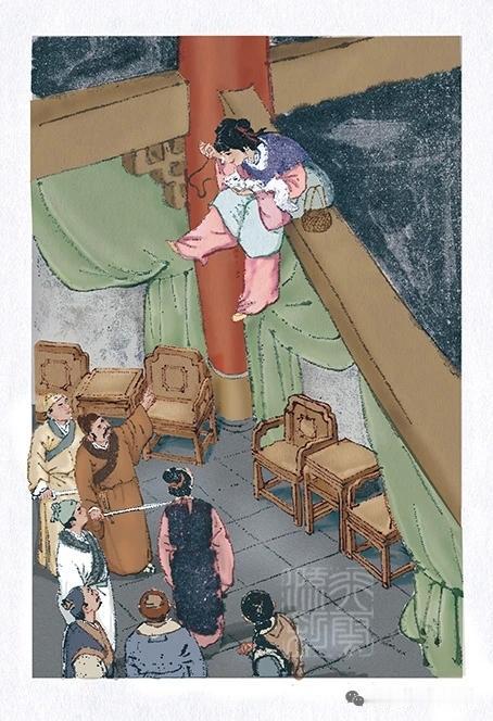 行云流彩二次创作金庸插图，尤其是图二非常有韵味。