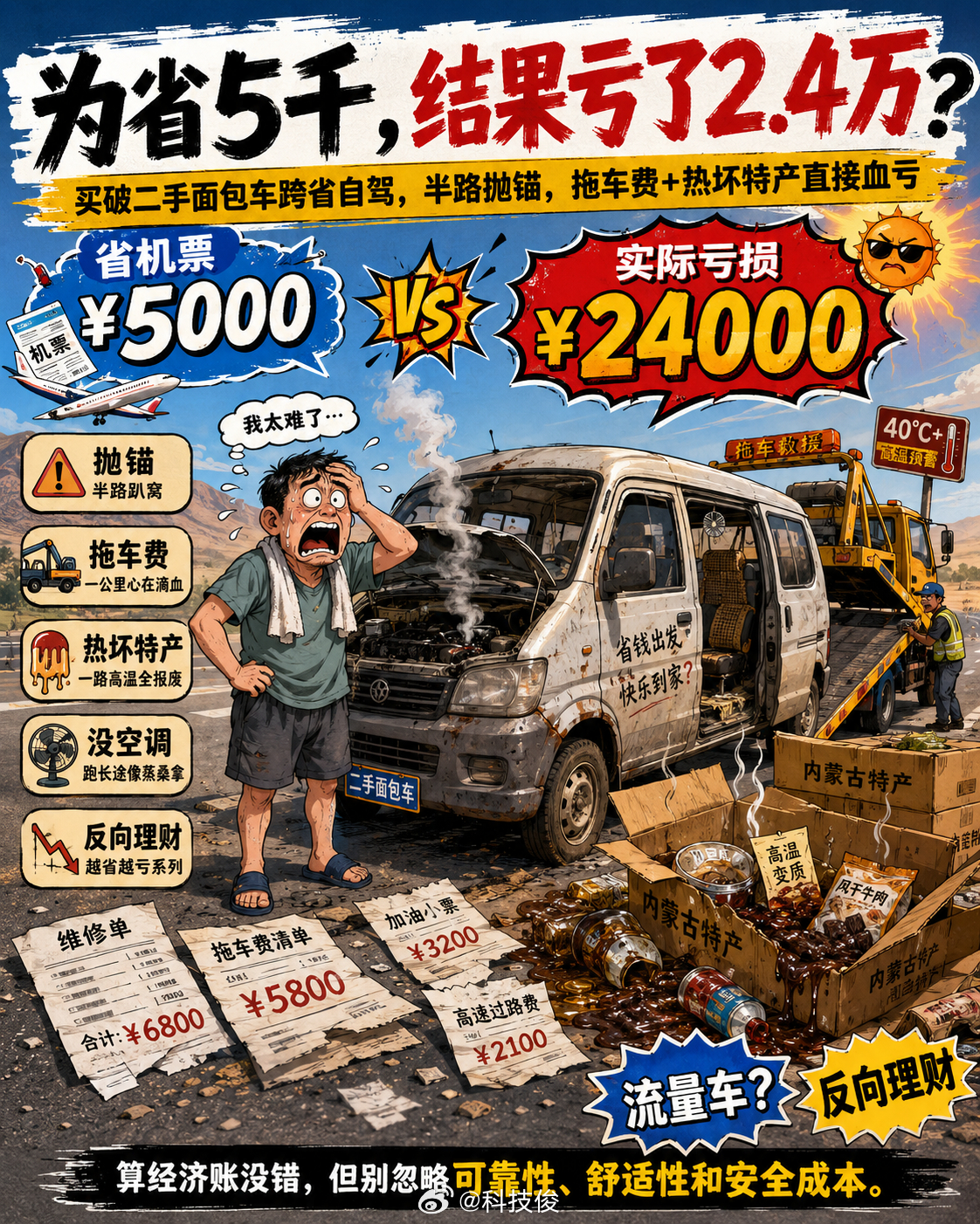 为省5千亏2.4万男子称有人高价买车这老哥属于反向操作了，为省机票钱买辆破二手面