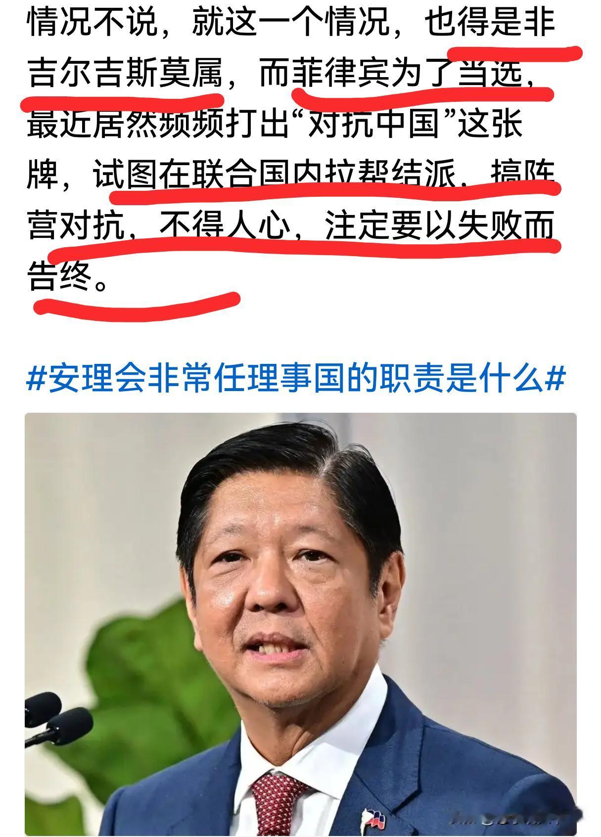 菲律宾争夺安理会非常任理事国席位以失败告终，有人说，联大投票结果是“142票对4