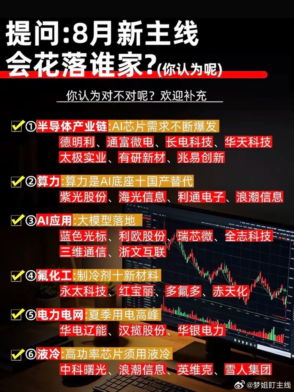8月投资热点两大方向值得关注：1、新能源：光伏技术迭代、成本下行，业绩向好；新能
