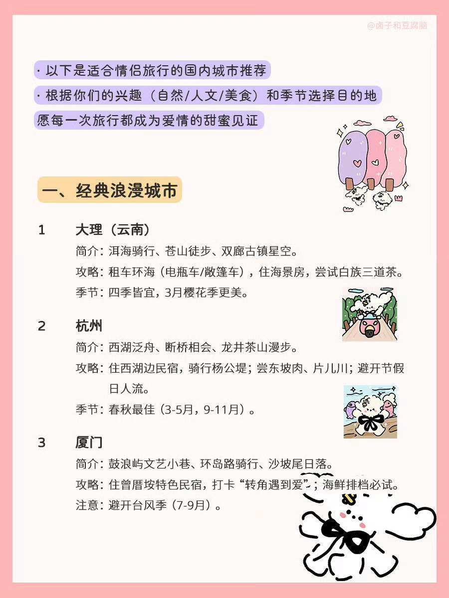 适合情侣旅行的25个城市！必去 