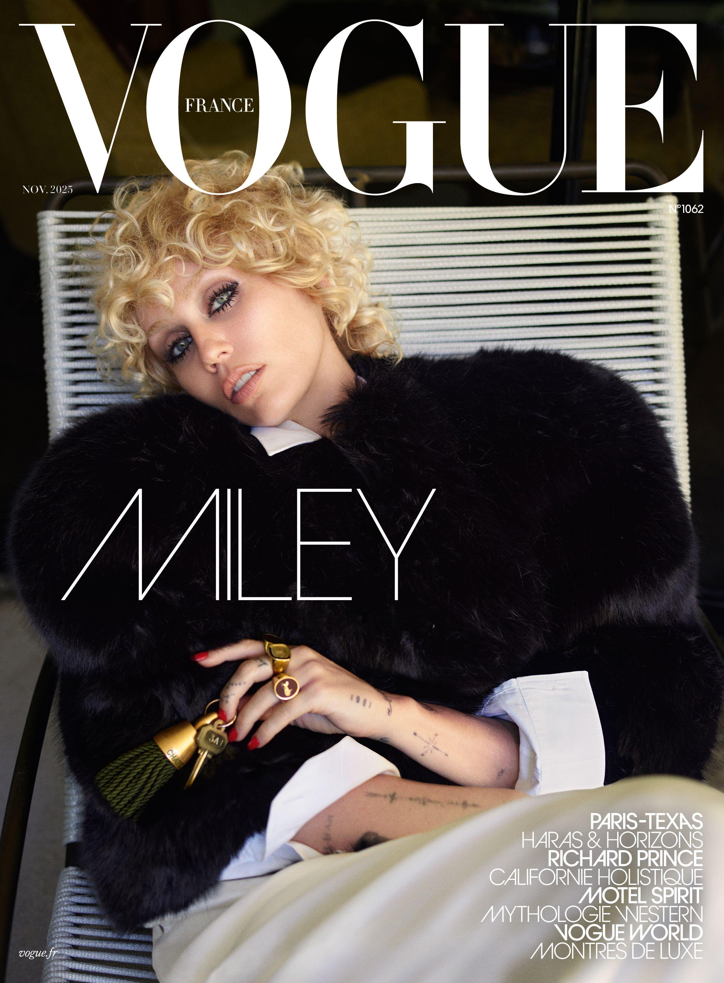 好酷！麦莉Miley Cyrus登上法国VOGUE11月刊封面及写真美图大赏！[