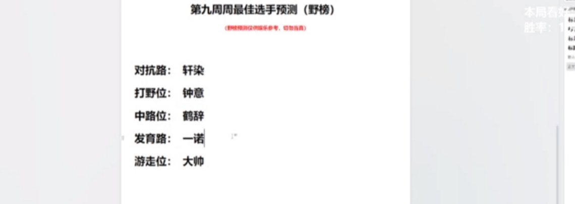 瓜友速报 黄超老师的周最佳预测（野榜） ​​​
