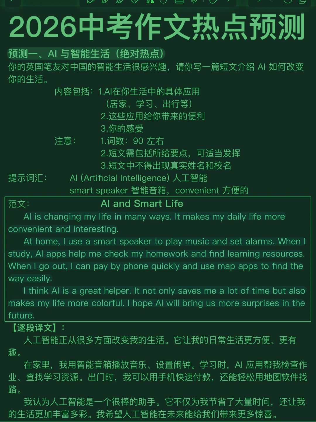 2026英语作文热点预测！共12篇！