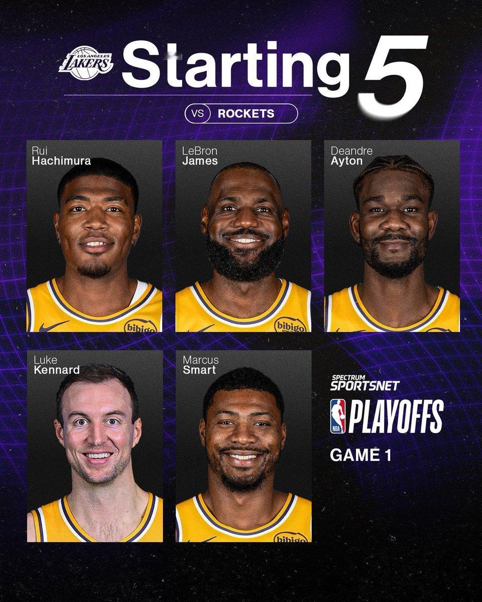 今日双方首发火箭vs湖人