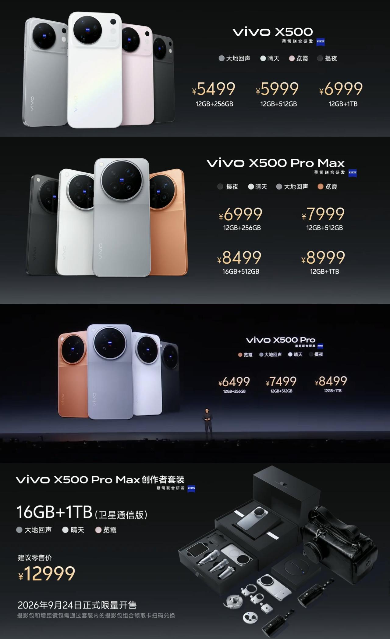 5499元起，vivo X500系列发布

vivo X500标准版
12+25