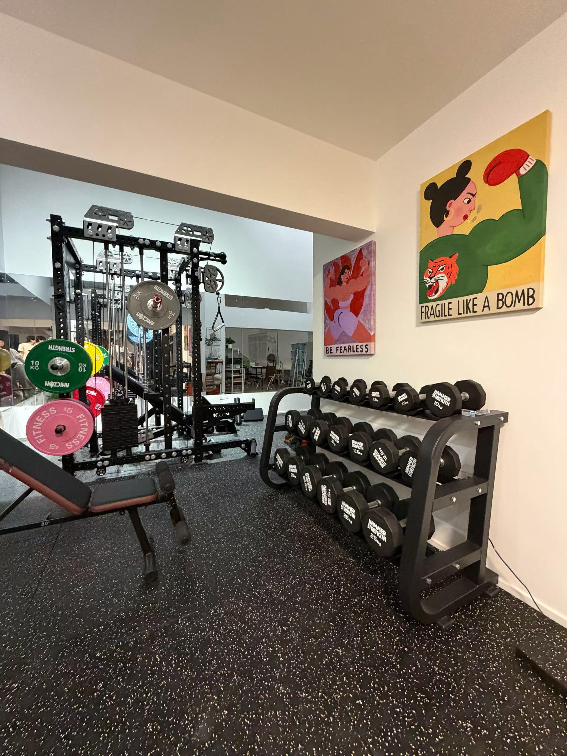 家庭健身房大完工💥我爽了🏋🏻♀️健身