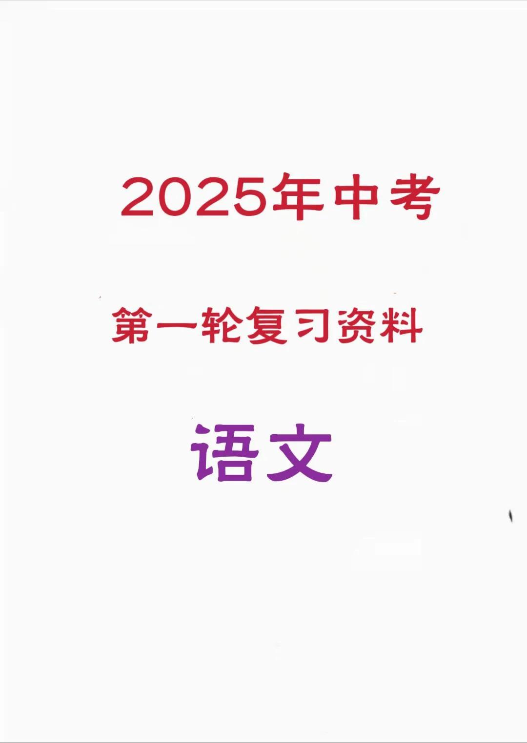 2025年中考第一轮复习-语文资料