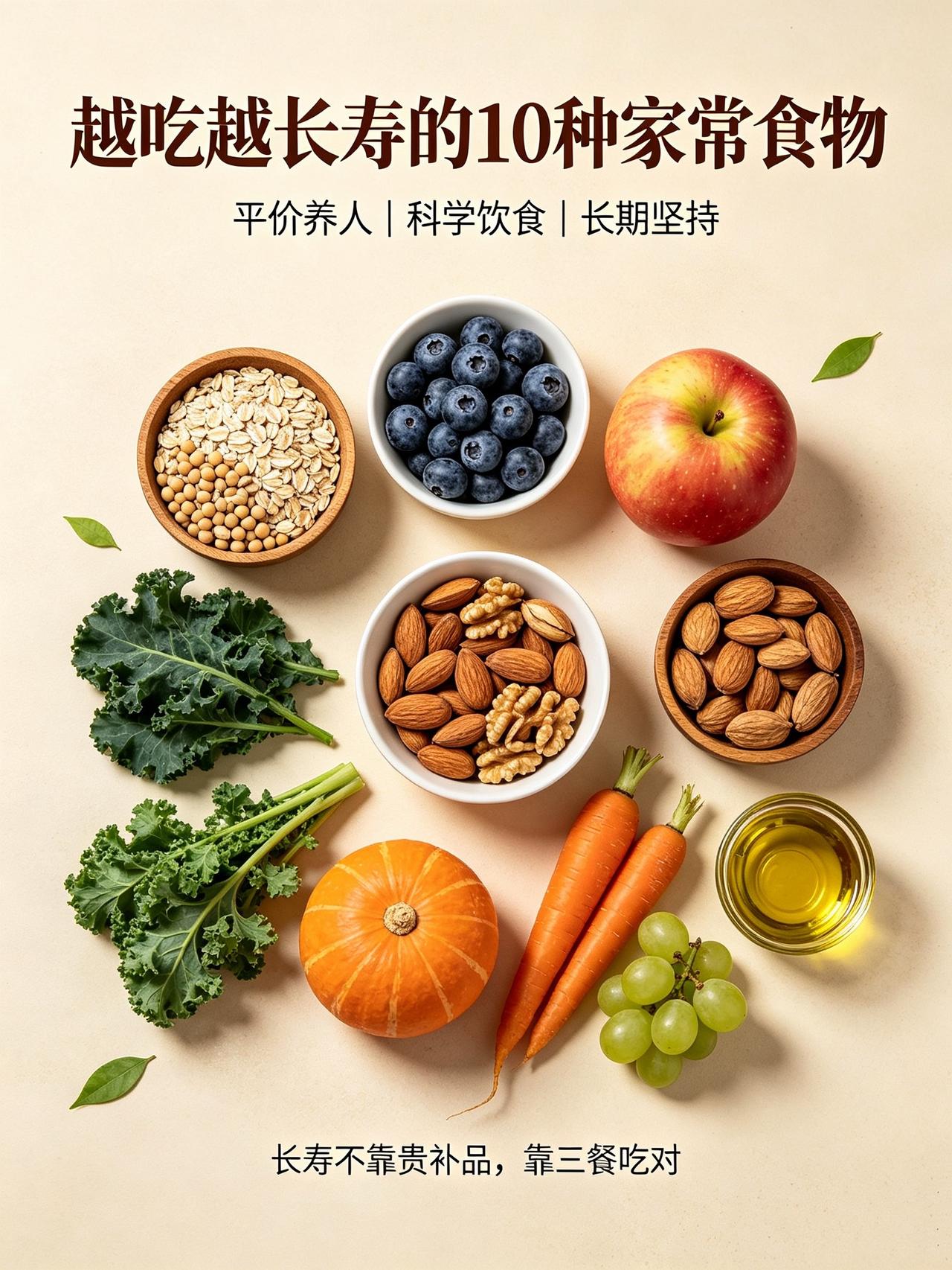 人到中年，慢慢明白一个道理：
长寿不靠贵补品，靠日常三餐吃对。

很多人花大价钱