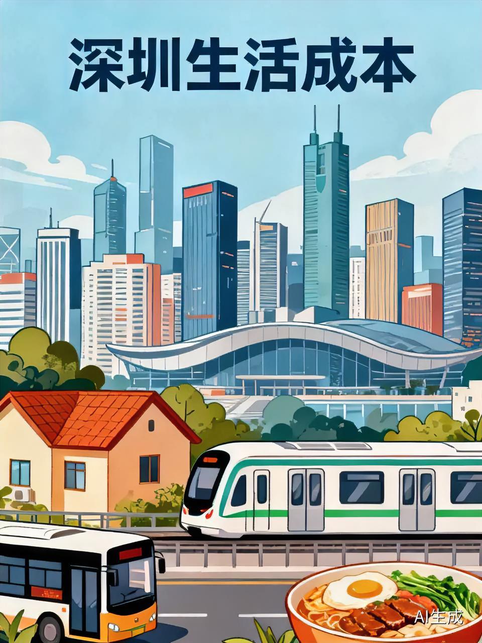 深圳的生活成本高，租房出行吃饭等开销大。深圳这地方，生活成本高得离谱。就说租房，