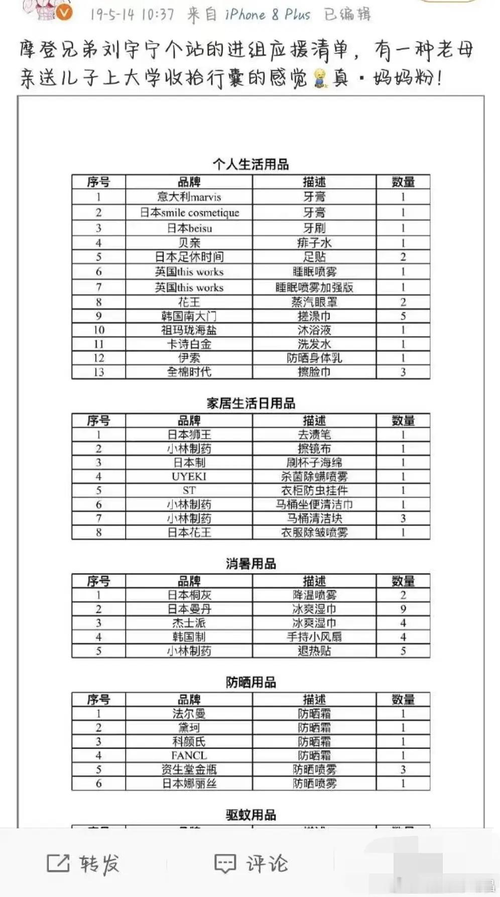 顶棚进组，棚妃还要应援这些生活用品？ 