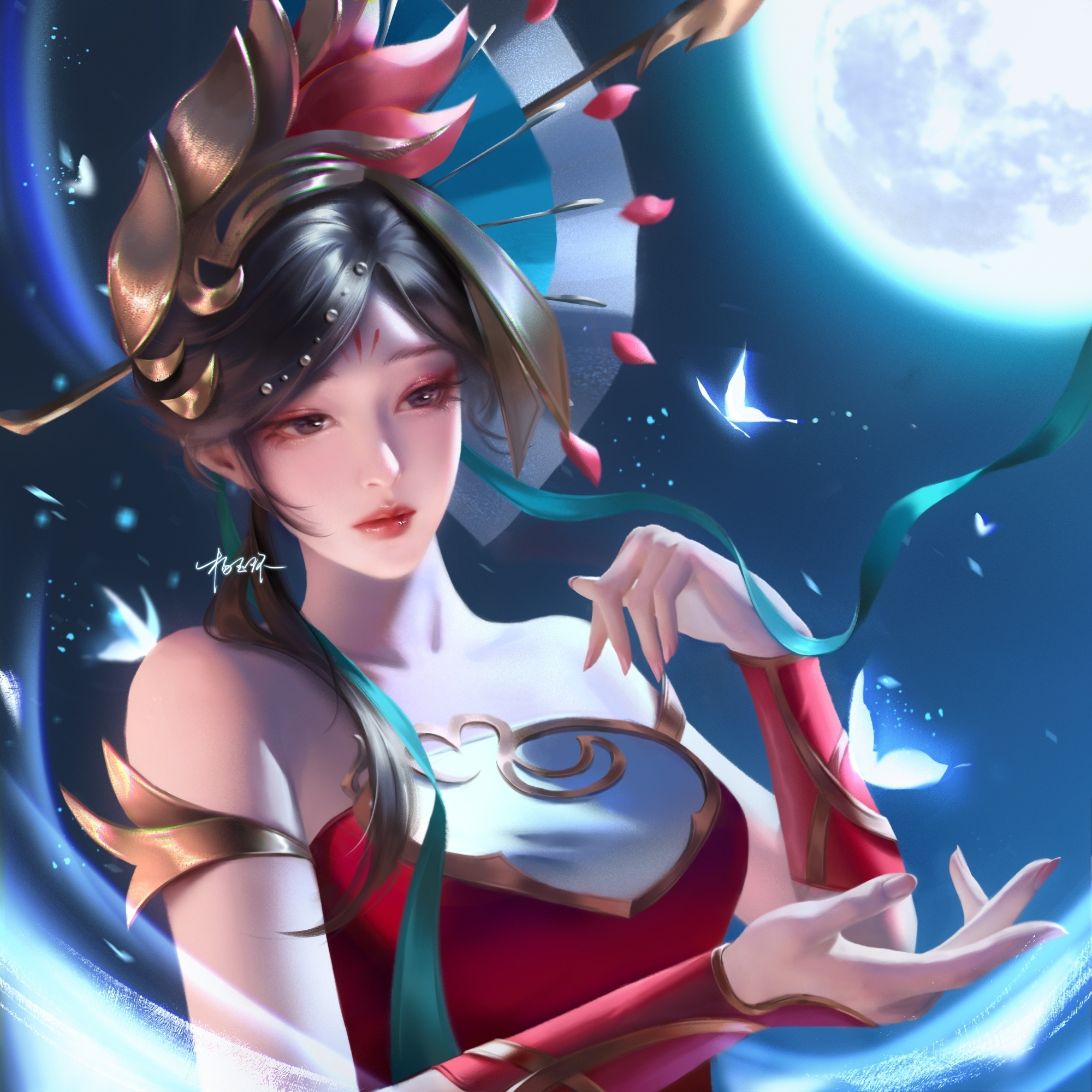 王者荣耀杨玉环 朔风吹散三更雪，倩魂犹恋桃花月。—————·★₊˚☾.˖ ♥︎ 