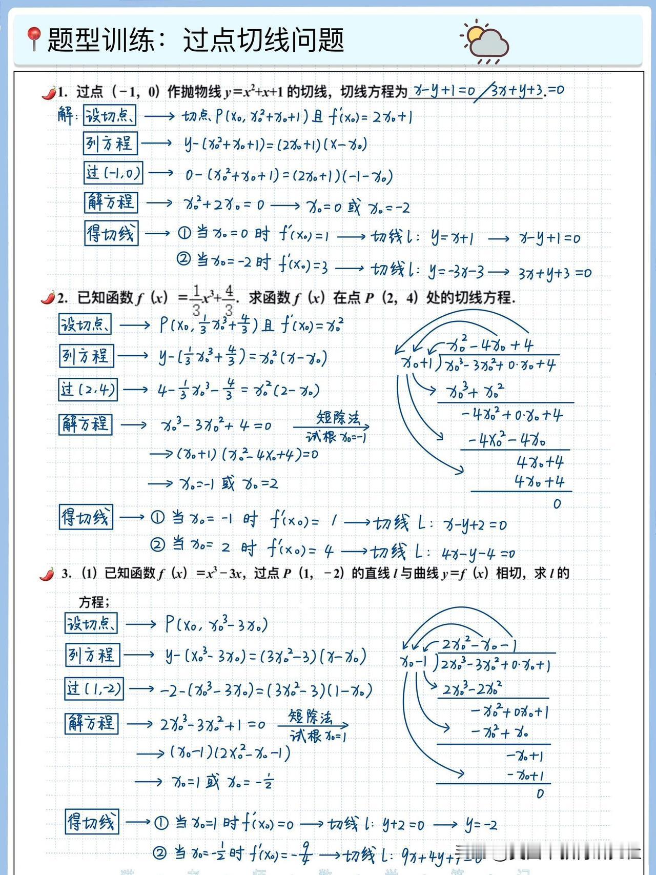 【导数切线问题归纳总结终于全会了！】
高中数学笔记，高中数学怎么学？数学笔记！