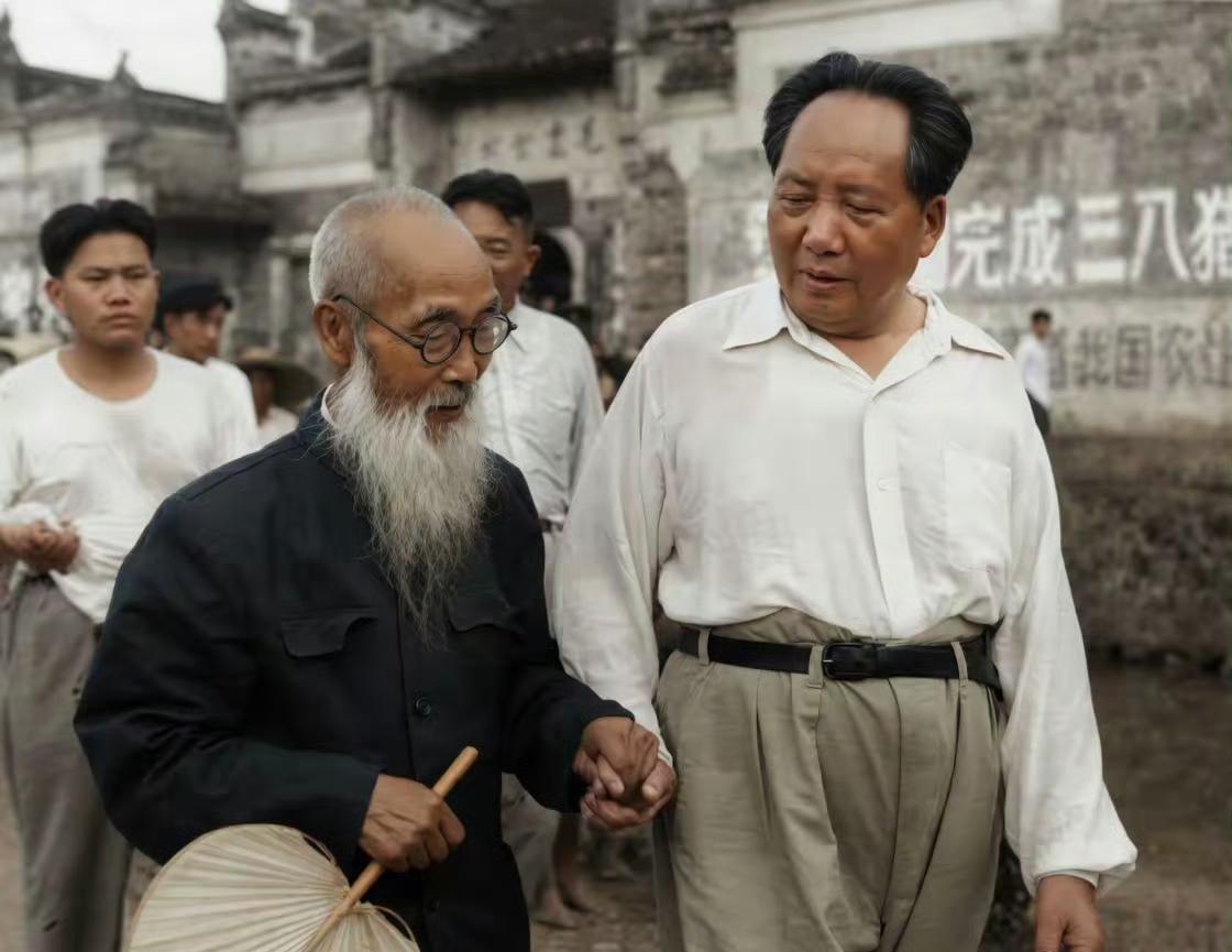1959年，毛主席回到家乡的一组照片曝光！
他第一时间拜会了自己的启蒙老师，毛主