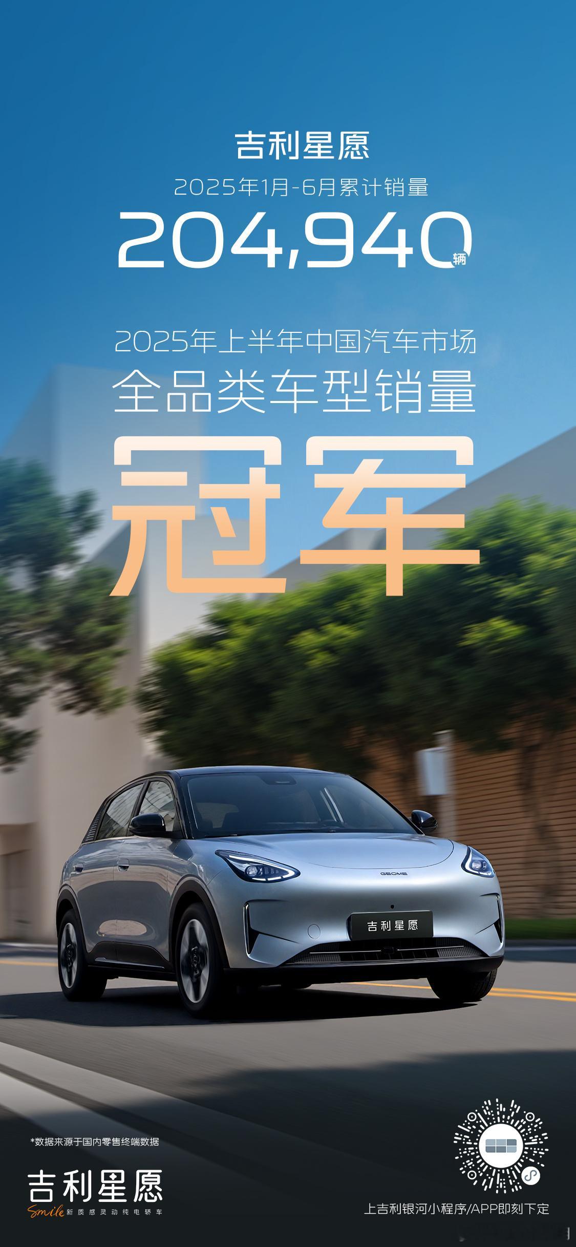 吉利星愿 实力断层领先💫2025上半年销量突破20万辆‼登顶全品类车型销量冠军