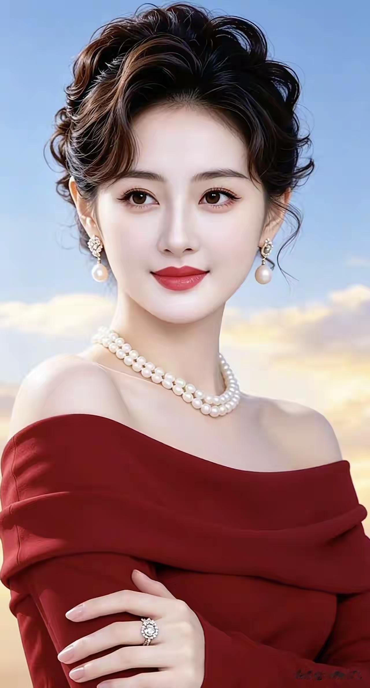 这美女真漂亮，穿得也很有气质。