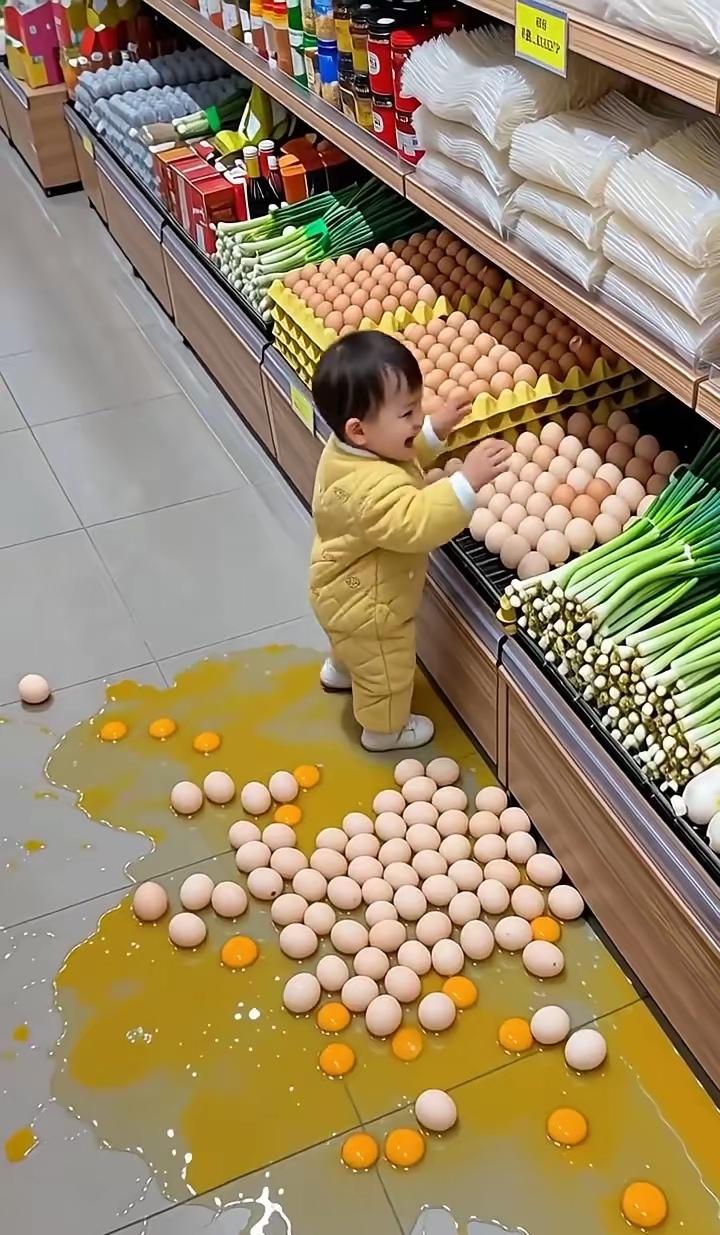 家人们，谁家小孩逛超市能这么“疯狂”？今天带娃去超市，本以为就是平平常常的一次采