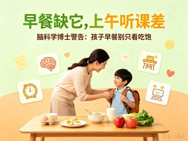 脑科学博士警告：孩子早餐缺它，上午的课基本白上别再只盯着吃饱