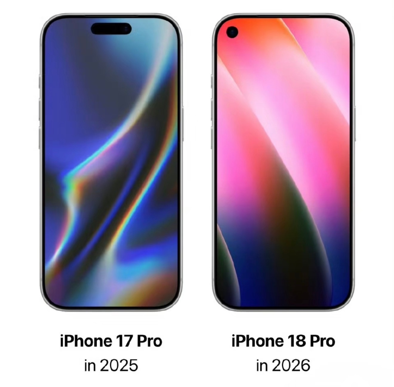 iPhone18Pro左上角挖孔设计这两天热搜好多，都在说明年的iPhone 1