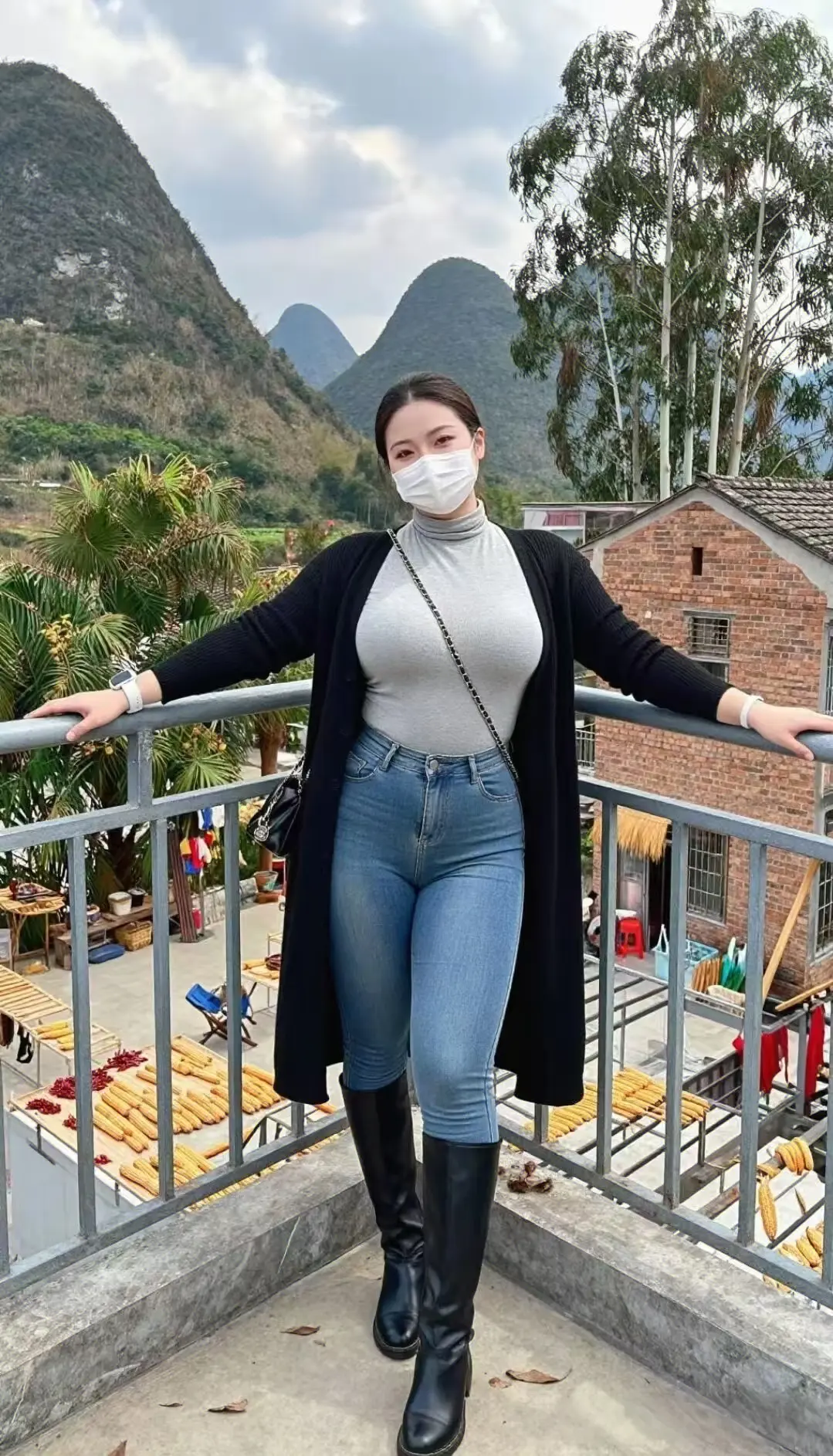 紧身牛仔裤 山里姑娘