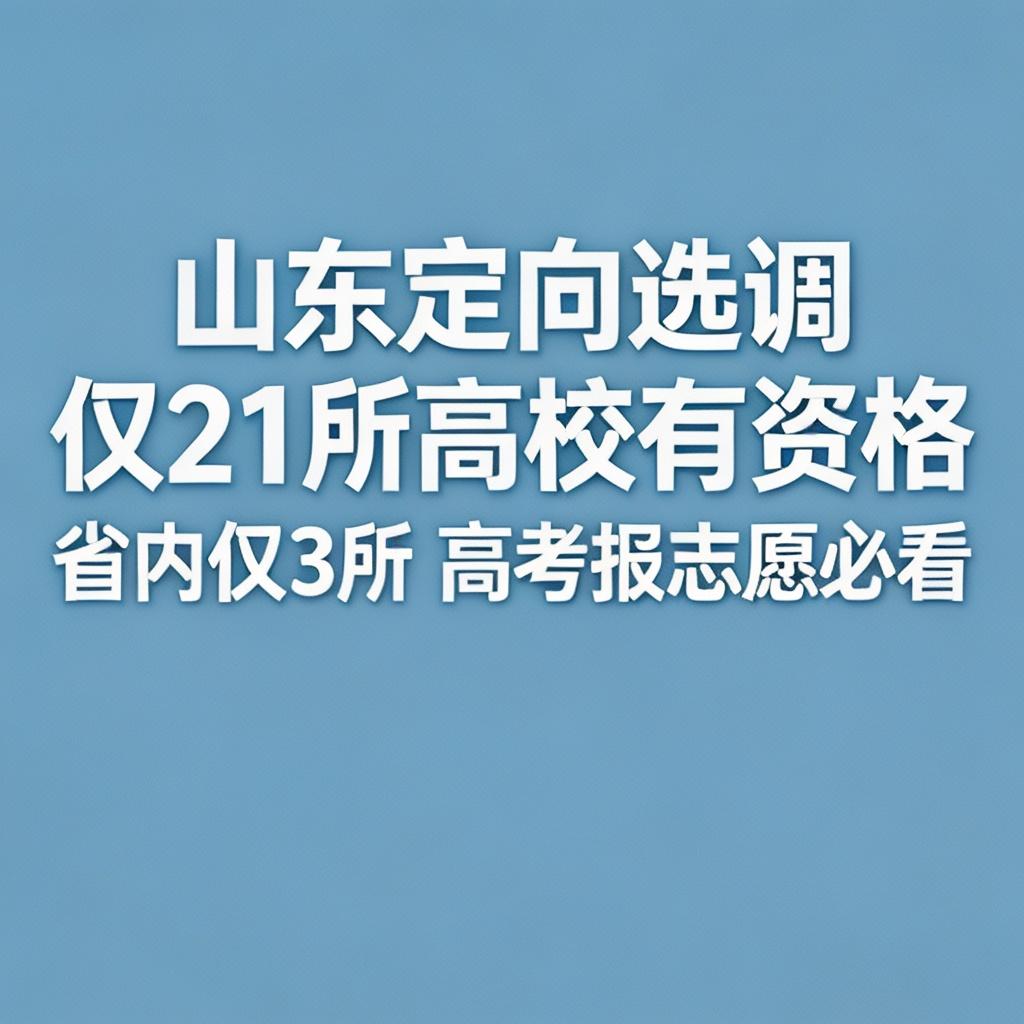 2027届山东第一批定向选调高校名单明确，一共就21所高校有报考资格。只有这些学