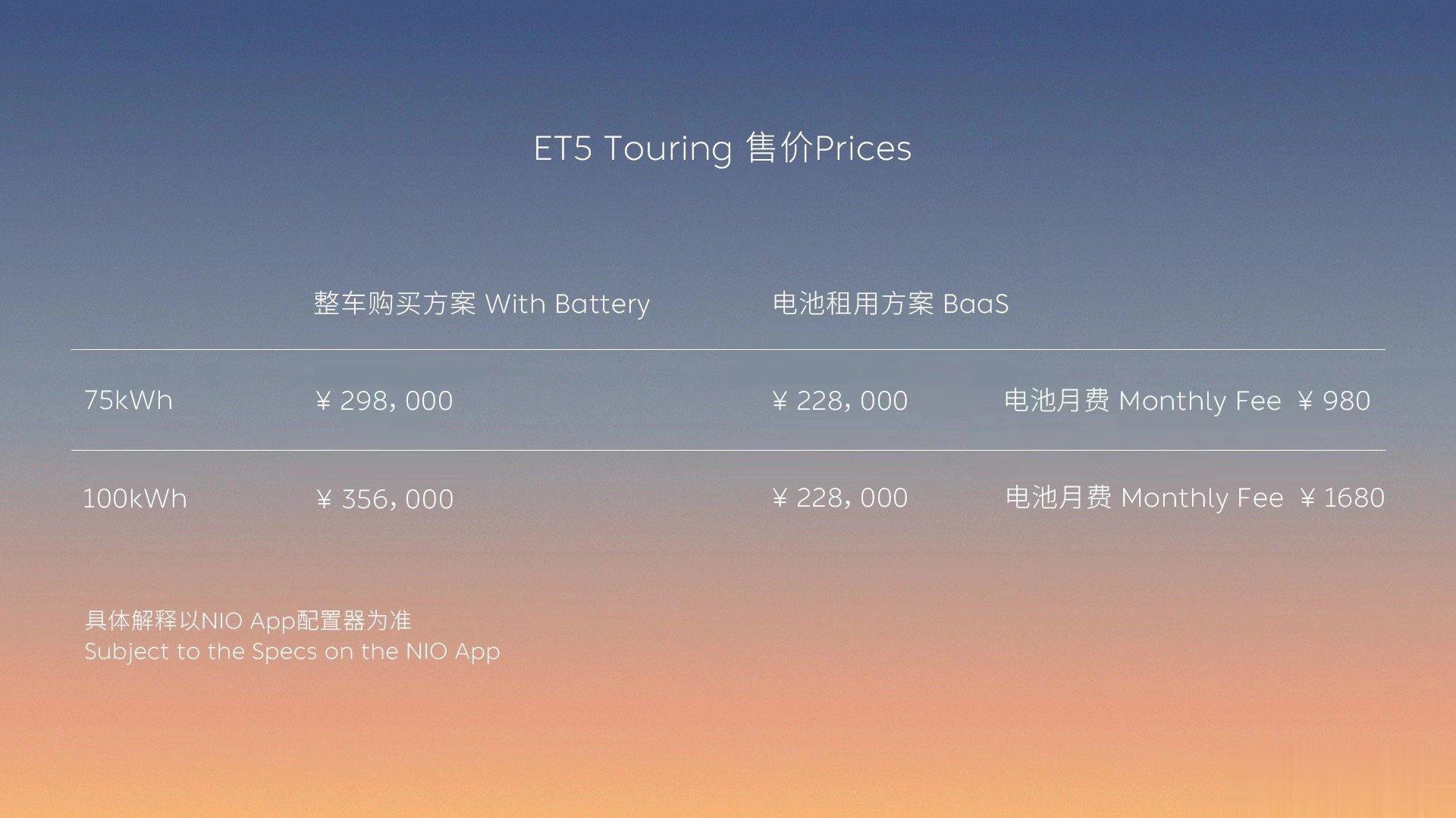 ET5旅行版居然做到了和三厢版同价，看来蔚来为了下半年单月破2万的目标真是拼了。