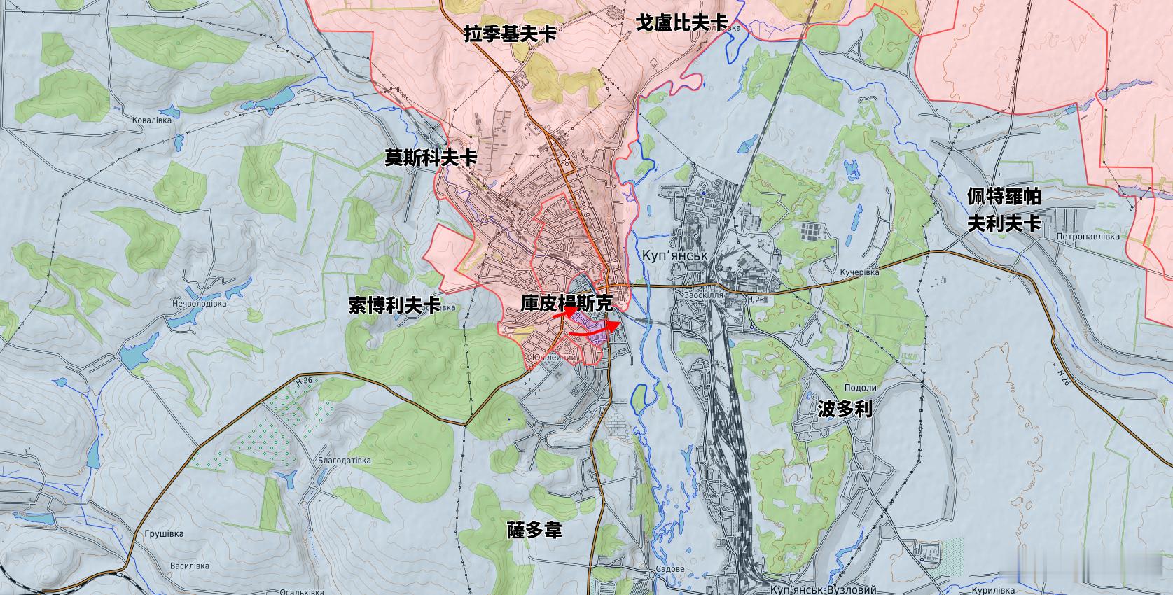 更新庫皮揚斯克一線態勢即使烏克蘭緊急抽調其他戰線的部隊增援，庫皮揚斯克西岸城區仍