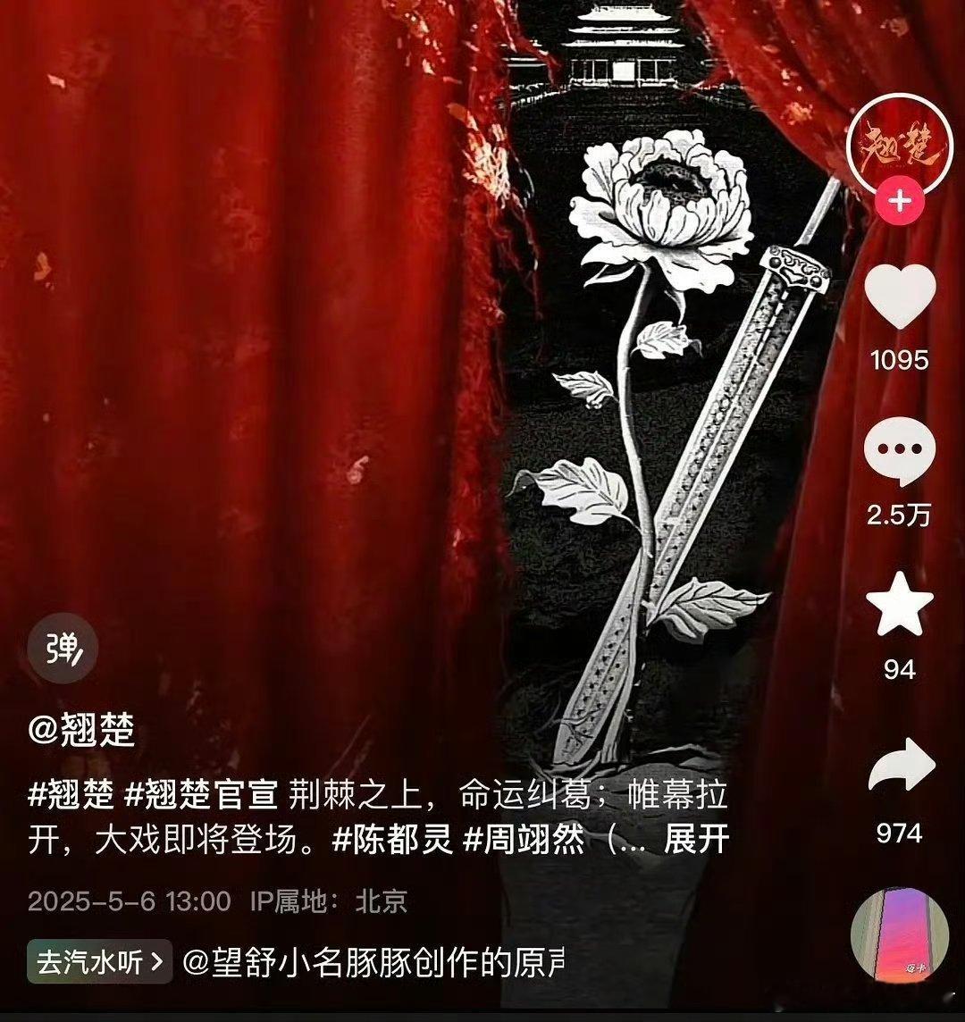 《翘楚》官宣阵容后，网友都在质疑周翊然平陈都灵的理由！ ​​​