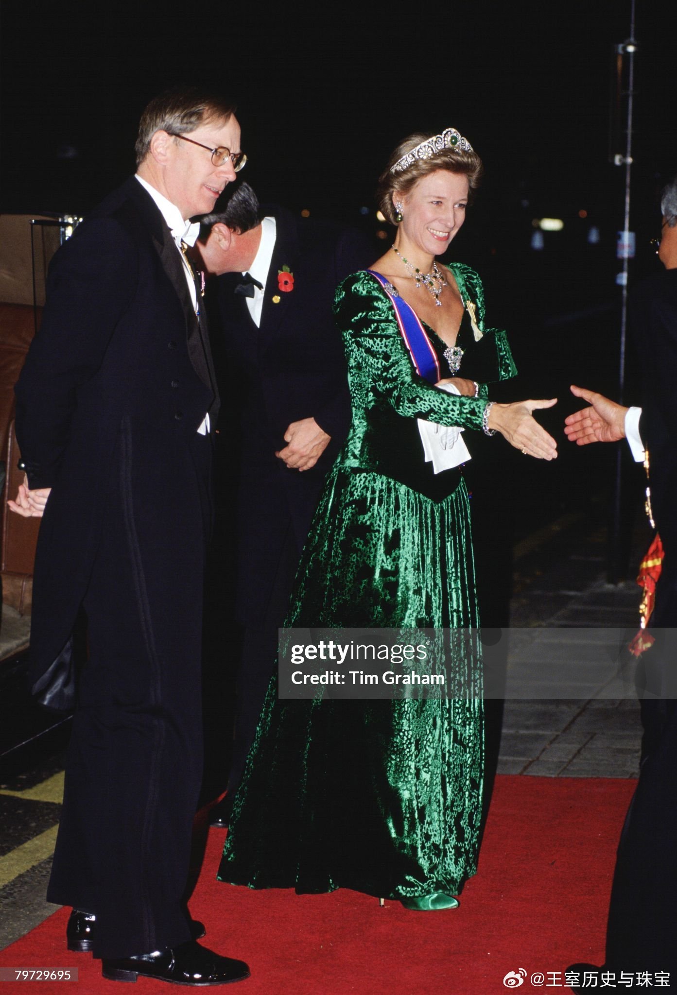 老照片 1993年，英国格洛斯特公爵夫人布里吉特出席马来西亚苏丹夫妇在克拉里奇酒