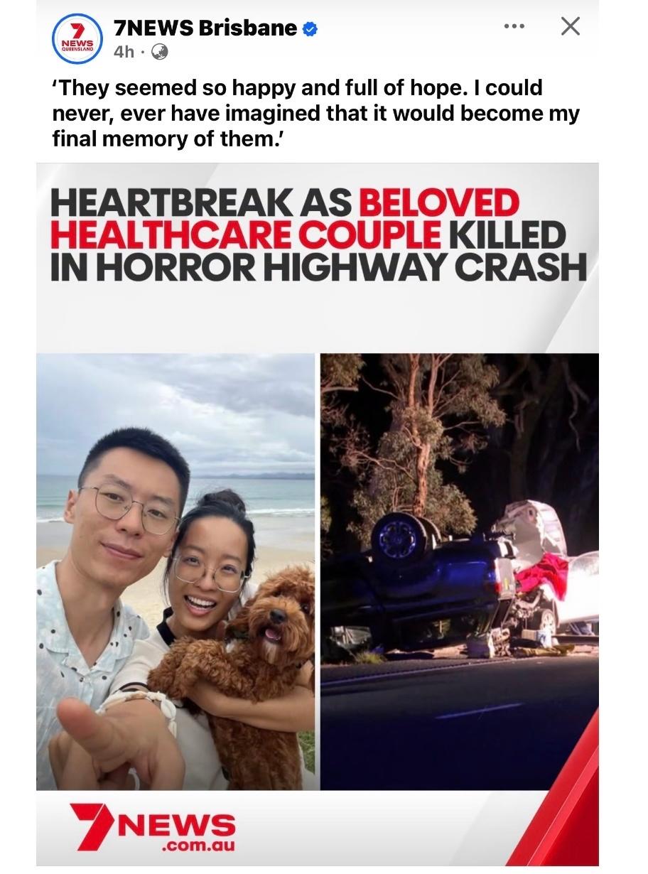 什么叫人生无常？澳洲公路上的无妄之灾，墨尔本惨烈车祸夺走中国夫妻生命，刚拿永居和