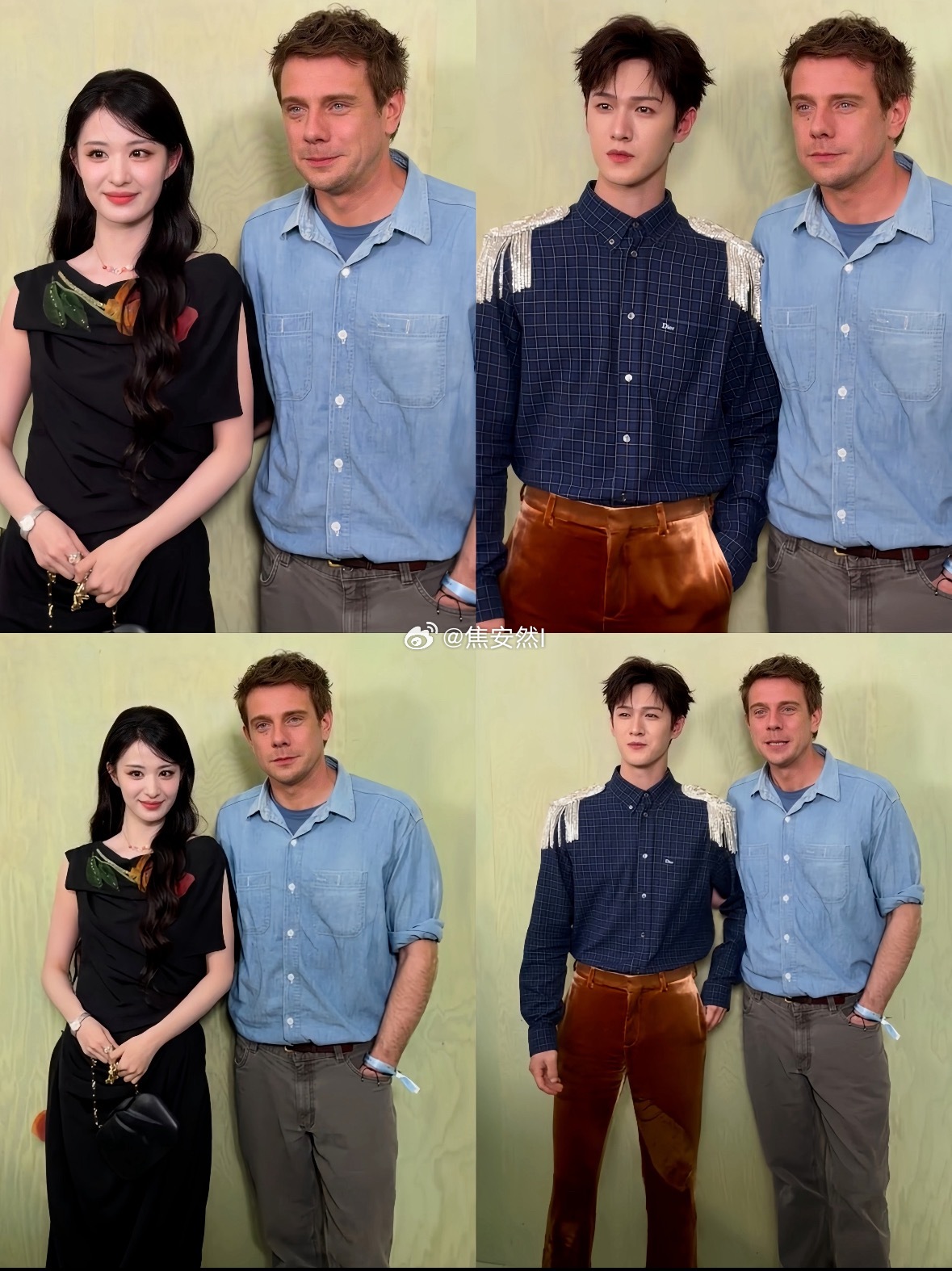 今天的迪奥大秀，李昀锐和王楚然分别和迪奥设计师合照，好像都是生图。 
