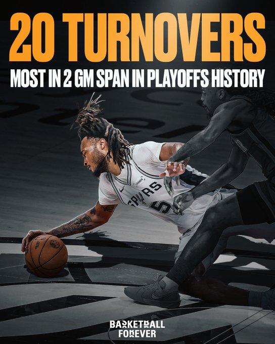离谱纪录！马刺新星两场20次失误，创NBA47年最差季后赛纪录

季后赛高强度对