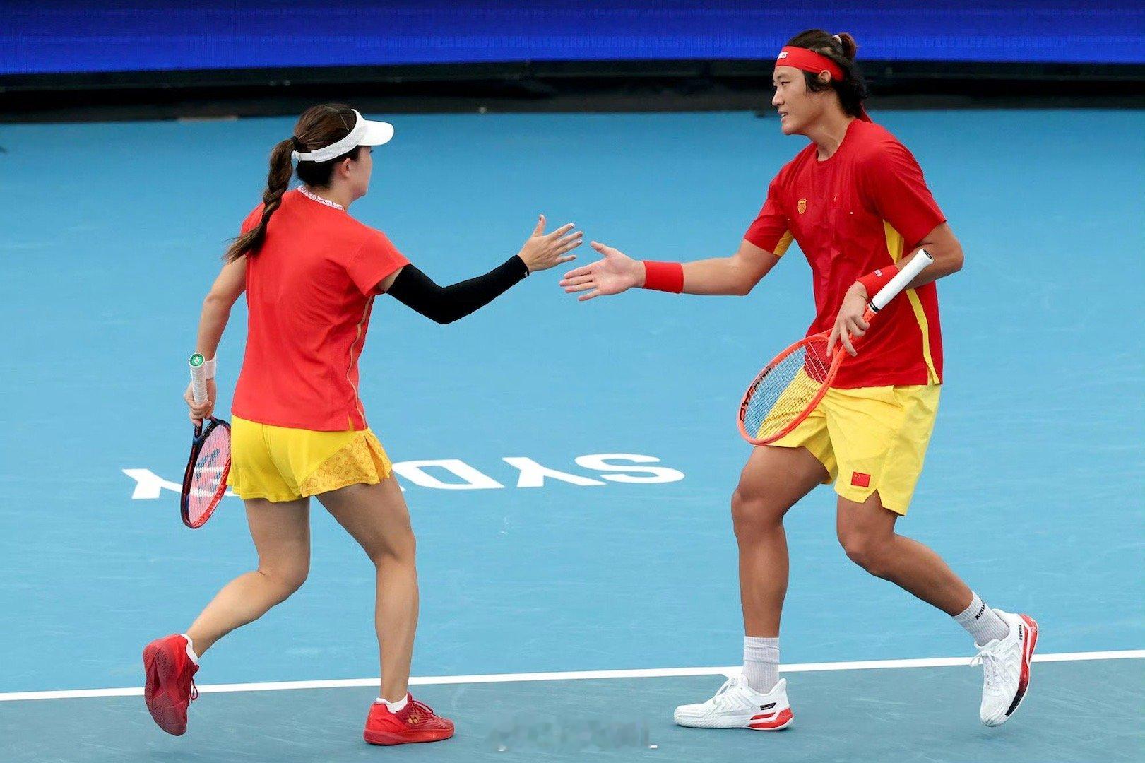 🇨🇳中国队战胜比利时队🇨🇳朱琳/🇨🇳张之臻5-7 7-6(5) 10