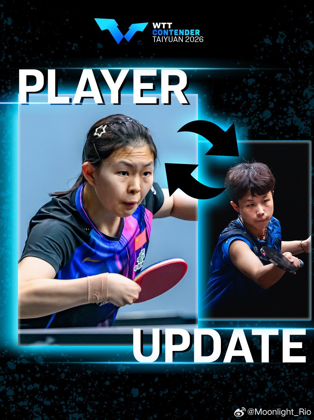 WTT常规挑战赛太原站2026wtt 🇰🇷朱芊曦因伤退赛，🇨🇳姚睿轩递补