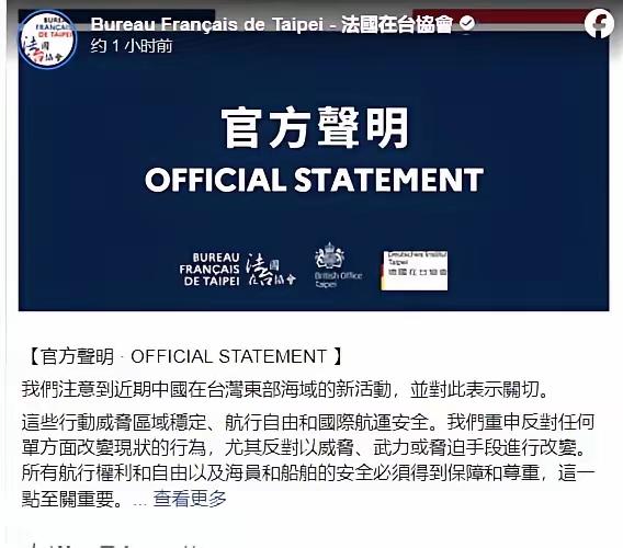 英法德没安好心！
        新加坡《联合早报》、美联社报道，英法德在台机构