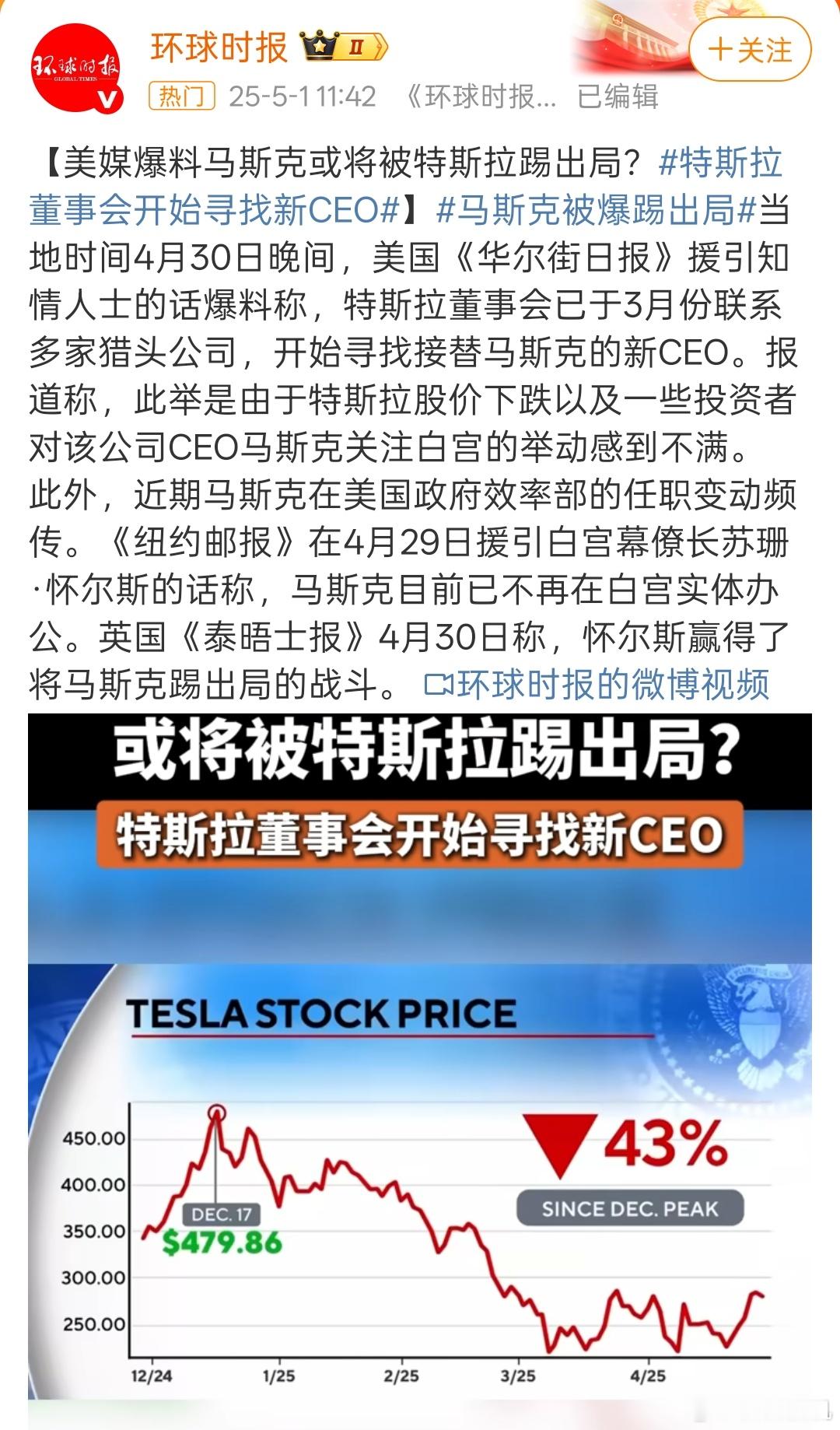 马斯克被爆踢出局赔了夫人又折兵 现实版？ ​​​