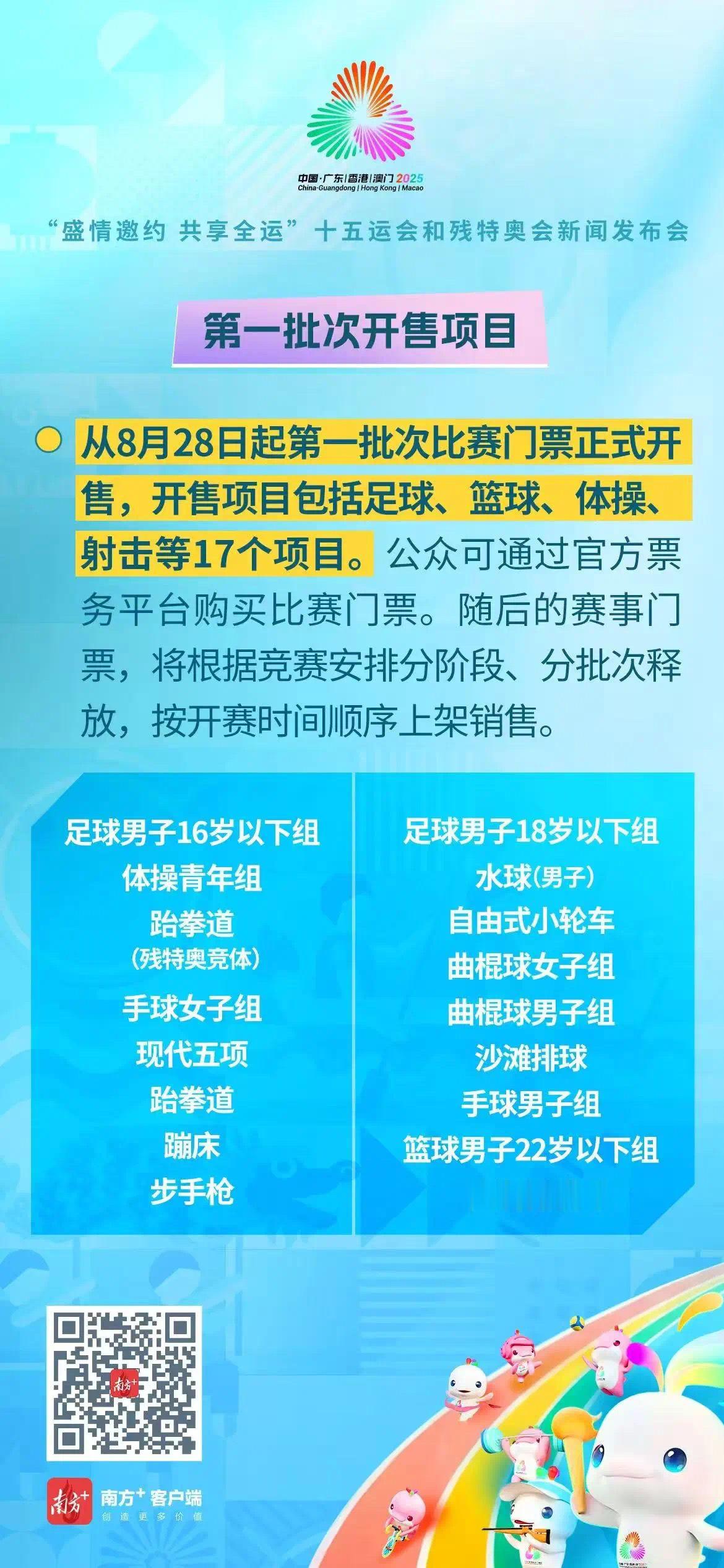 2025大湾区全运会购票特别提醒1 8.28第一批购票的17个项目里没有乒乓球2