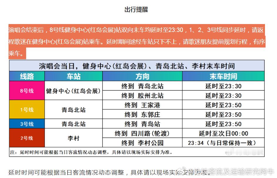 【青岛地铁 本周末演唱会，青岛地铁延时运营】2026年5月15日—17日薛之谦将