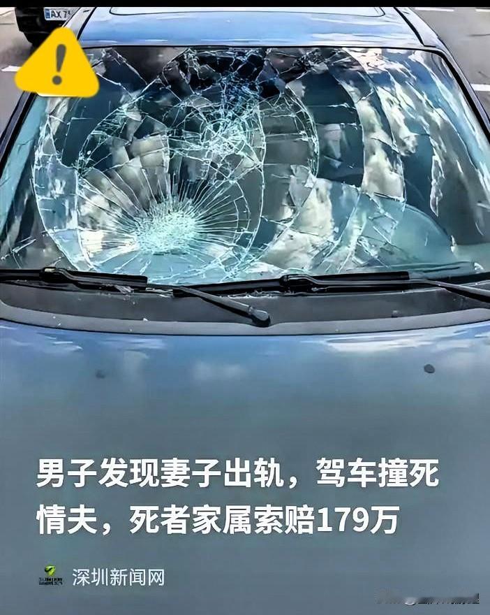 浙江瑞安市男子发现妻子出轨，开车蹲点撞死情夫，家属索赔179万。判处无期徒刑，或