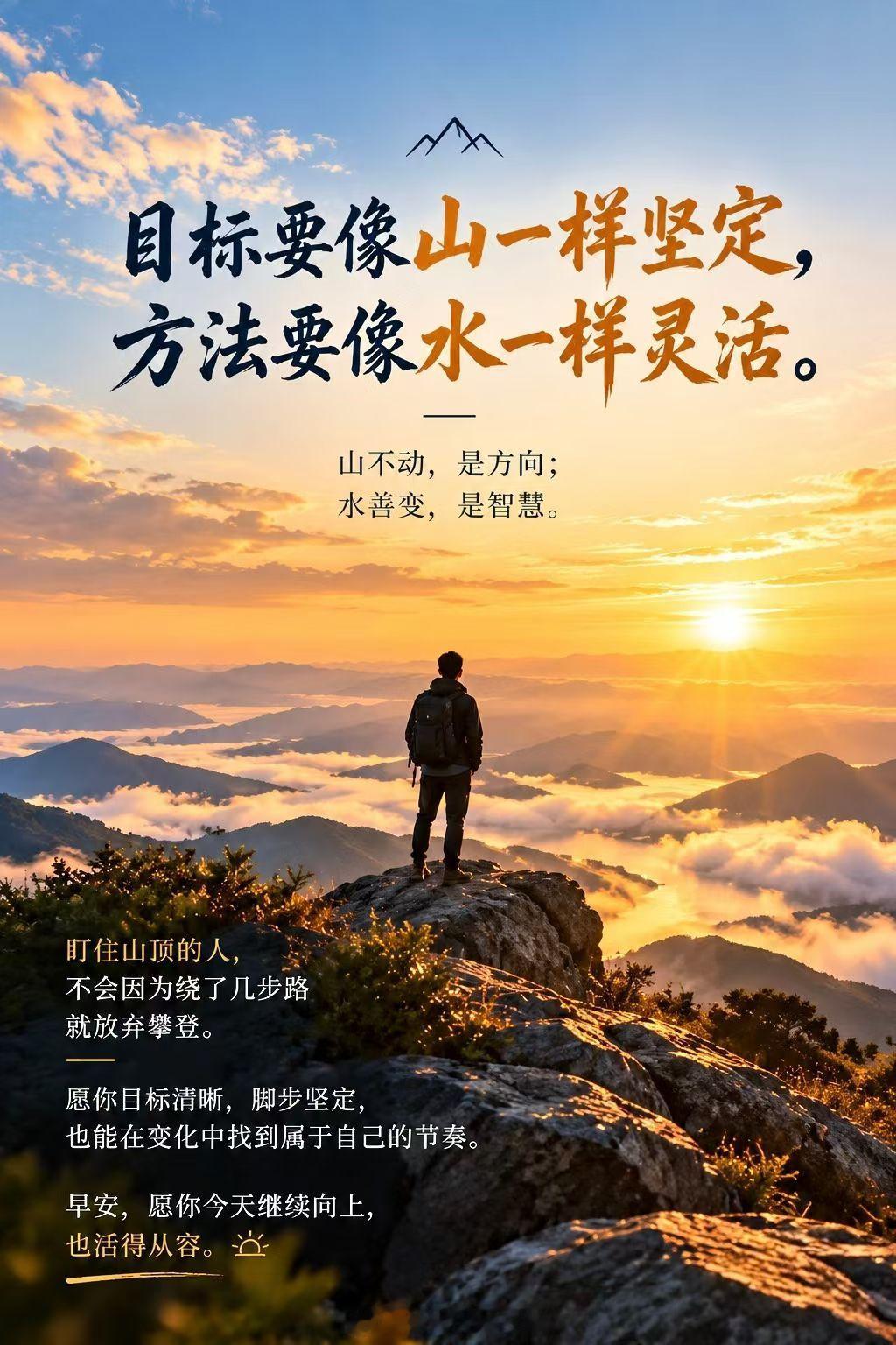 有目标的人，不容易迷失方向。懂得变通的人，才能走得更远。北京青少年早安早安心语 