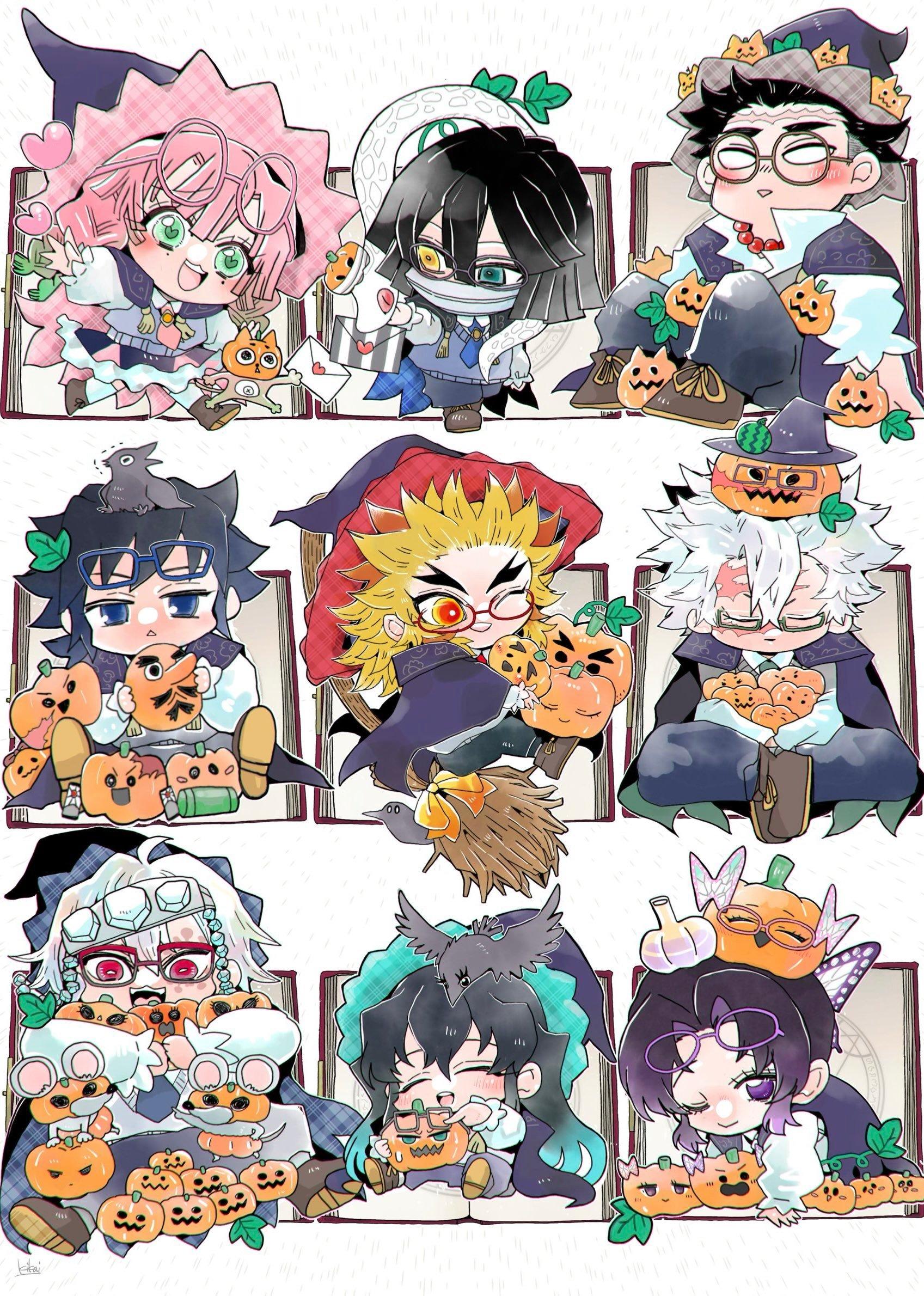 #鬼灭之刃# 万圣节主题的九柱🎃【X.kikaipenguin 】 ​​​