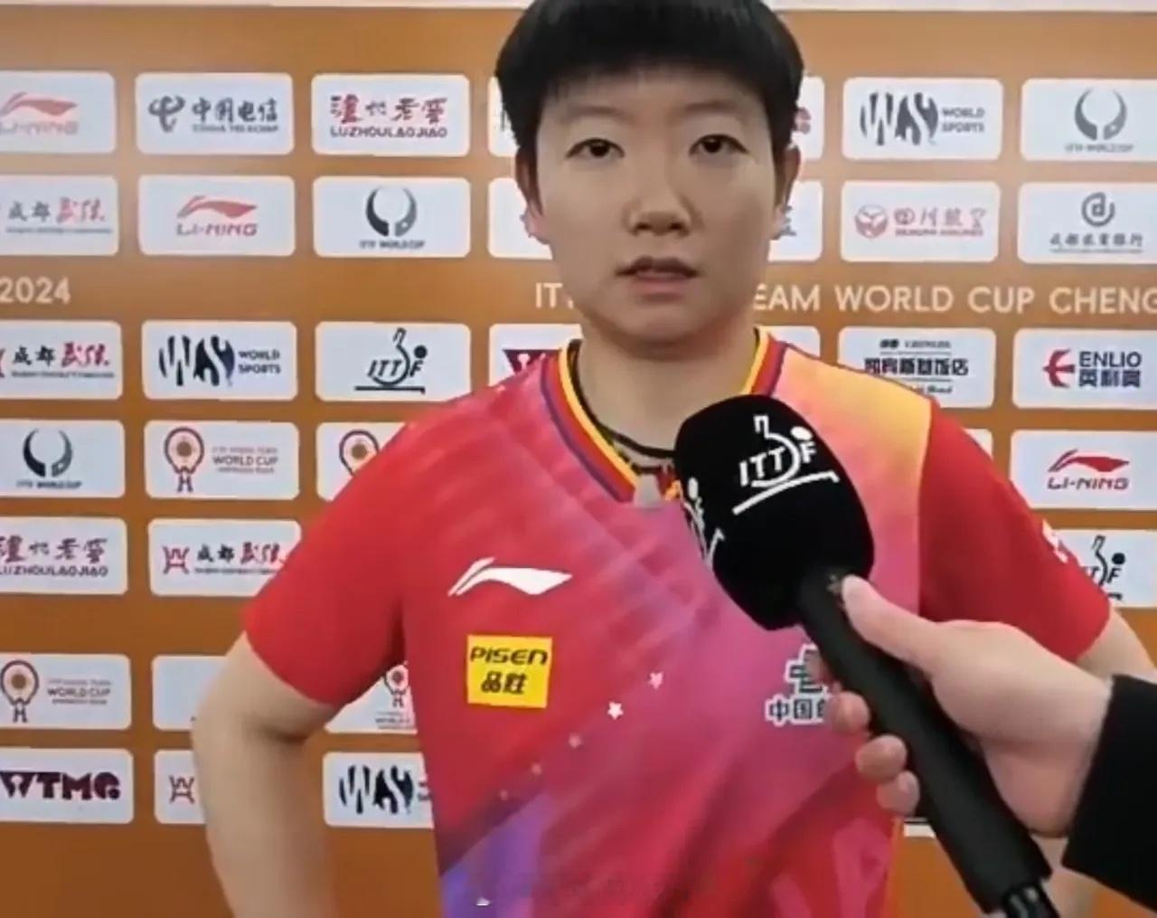 孙颖莎说都还不错 孙颖莎:女双的话，其实以前和“迪哥”也是配过，在一起也是训练了