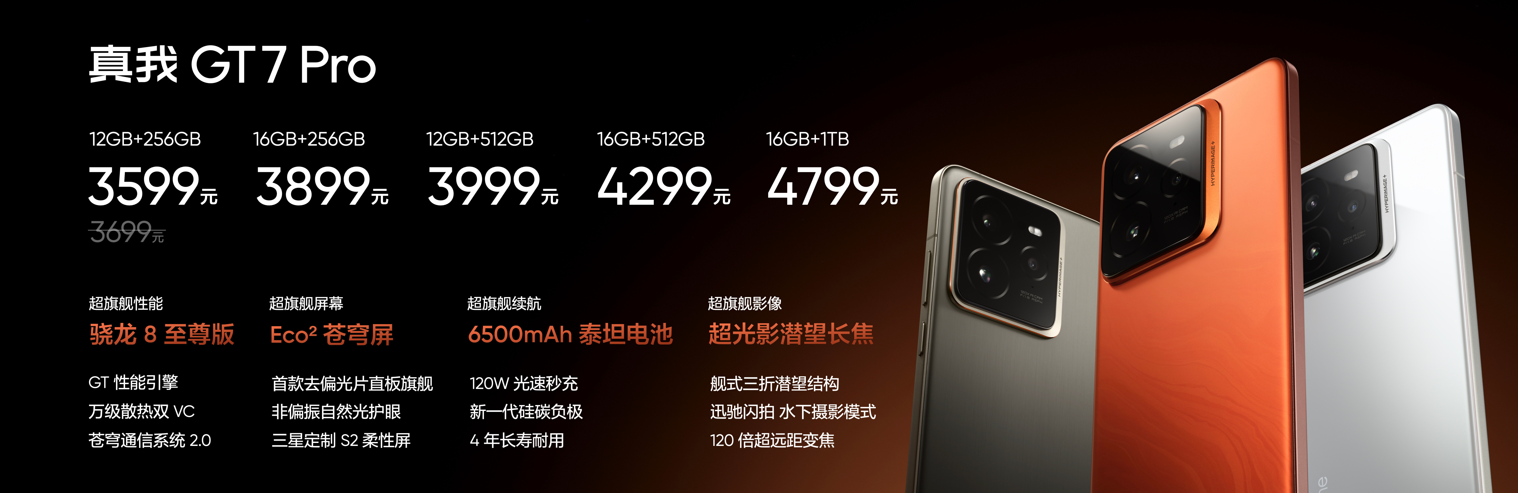 真我 GT7 Pro#新机来了# 价格：-12+256GB——3599元  -1