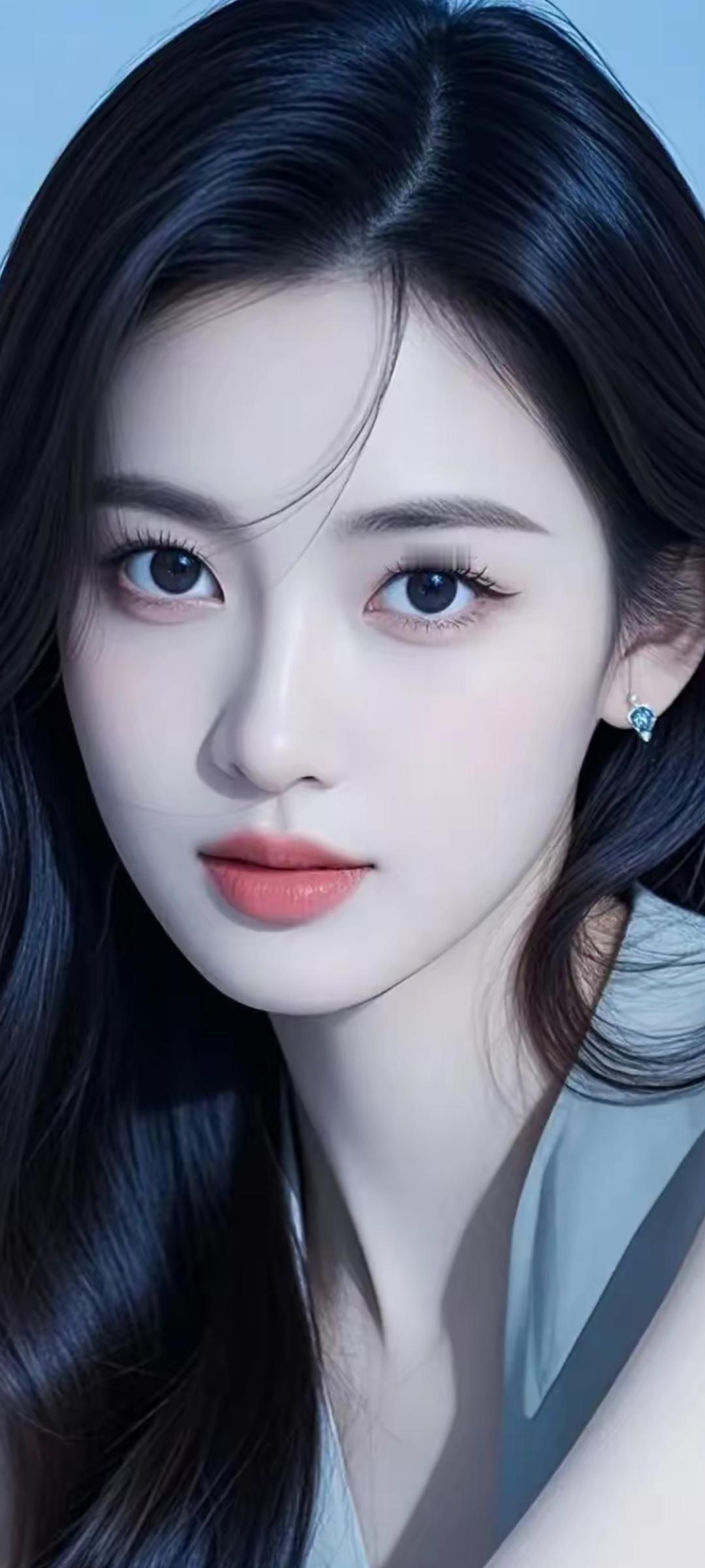 梦幻少女风，蓝发红唇，仙气飘飘