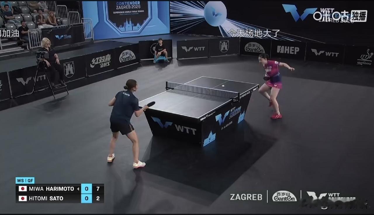 佐藤瞳三局只拿了7分，比桥本还惨。
张本美和3-0赢了佐藤瞳，大藤沙月3-0赢了