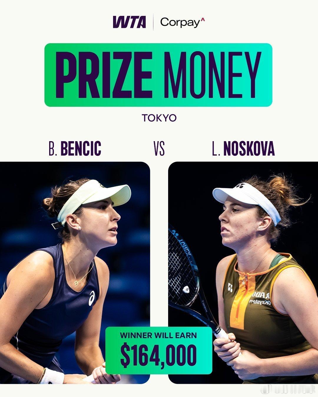 WTA500东京决赛阵容🇨🇭本西奇vs诺斯科娃🇨🇿你看好谁夺冠？两人首次