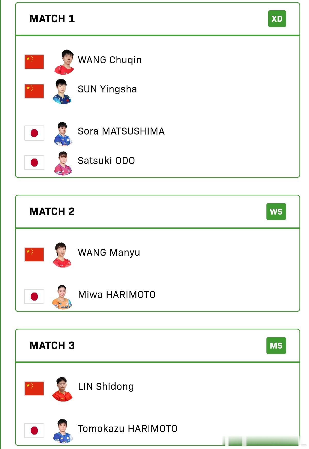 狮友会王楚钦 🦁2025年成都混合团体世界杯 今日赛程:第三阶段混团决赛 中国