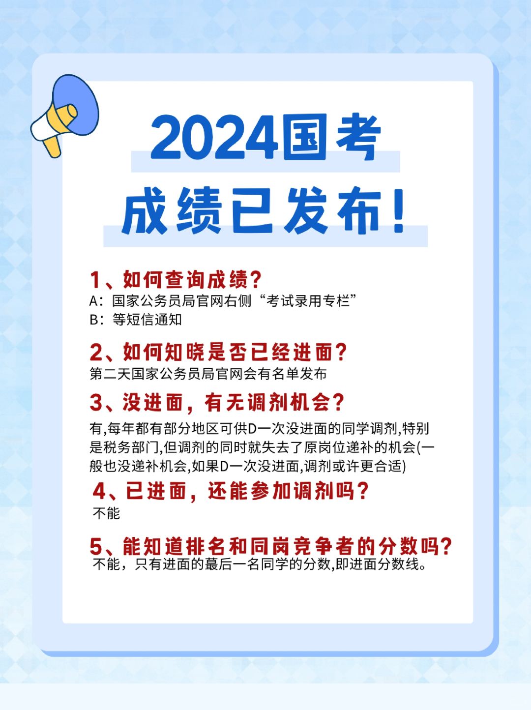 2024国考出成绩啦！