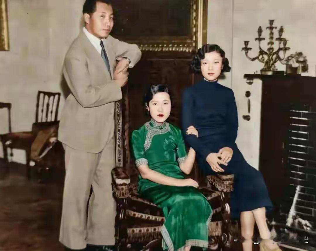 1933年伦敦，张学良下野赴欧考察，与原配夫人于凤至、长女张闾瑛留下珍贵合影，定